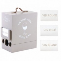 Boîte à cubi de vin en bois gris 3 litres