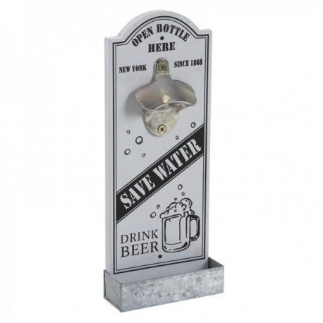 Save Water Drink Beer Wooden Wall Mounted Bottle Opener