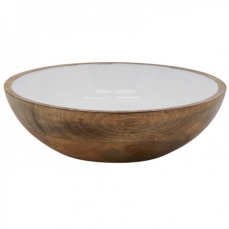 Round salad bowl in wood and resin Ø 25 cm