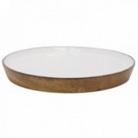 Round tray in wood and resin Ø 30 cm