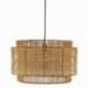 Abat-jour rond à suspendre en rotin naturel