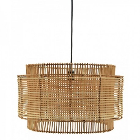 Abat-jour rond à suspendre en rotin naturel