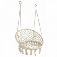 Hanging hammock chair in cotton and metal