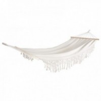Cotton and polyester fringe hammock