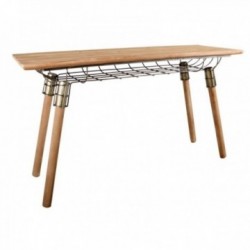 Table console en bois et métal