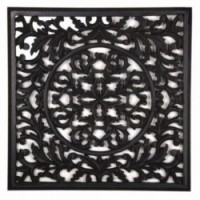 Décoration murale en bois noir Mandala