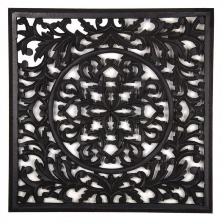 Wall decoration in black wood Mandala