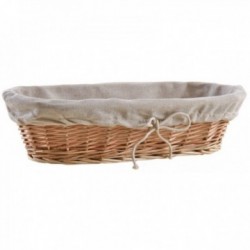 White wicker bread basket
