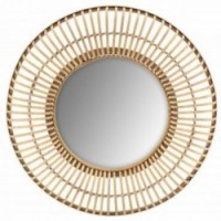 Miroir mural rond en bois Ø 70 cm