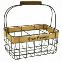 Metal Bottle Shopping Basket X 6 Bottles