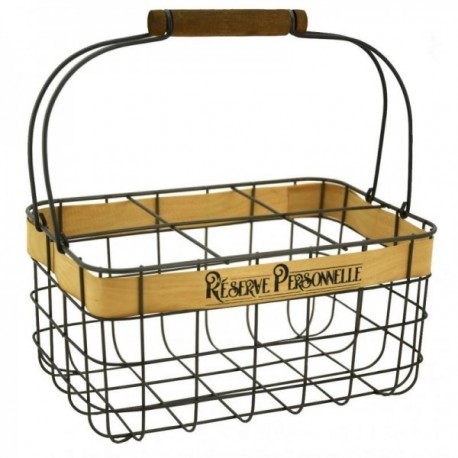Carrello della bottiglia di metallo Basket x 6 bottiglie
