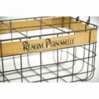 Carrello della bottiglia di metallo Basket x 6 bottiglie