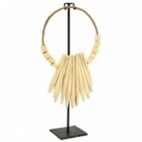 Drewniany naszyjnik z drewna tekowego na bazie dekoracyjnej