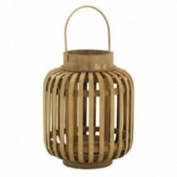 Lanterne en bambou pour bougie et verre
