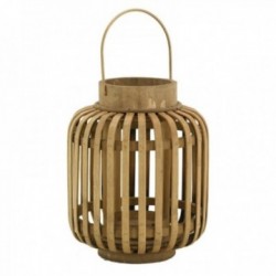 Lanterne en bambou pour bougie et verre