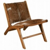 Armchair in wood and goatskin