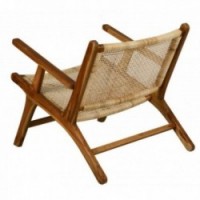 Armchair in wood and cane