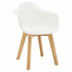 Scandinavian child armchair white wooden feet