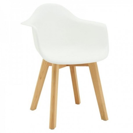 Scandinavian child armchair white wooden feet