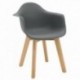 Fauteuil enfant scandinave gris pieds en bois