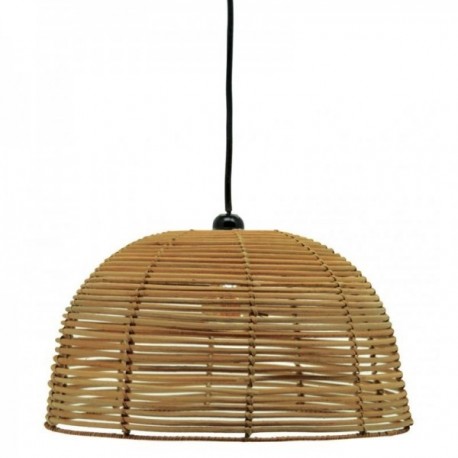 Openwork natural rattan suspension lampshade