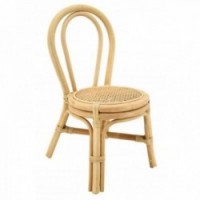 Chaise enfant en rotin naturel avec assise en cannage