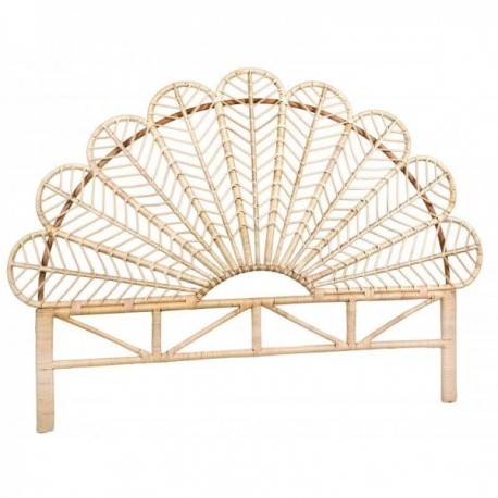 Tête de lit en rotin naturel Fleur 2 personnes