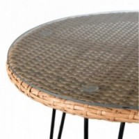 3-piece synthetic rattan garden furniture set