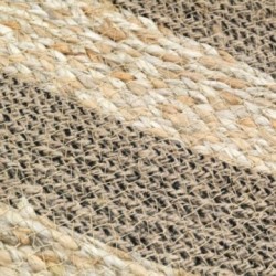 Ovaler Teppich aus natürlicher und gefärbter Jute 90 x 60 cm
