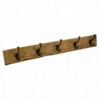 Coat hook in recycled wood and metal 5 hooks