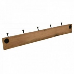 Coat hook in recycled wood and metal 5 hooks
