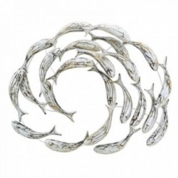 Dekoracja ścienna Ryby w antyczne białe drewno