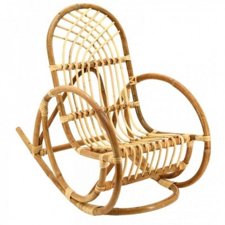 Children's rocking chair in natural rattan