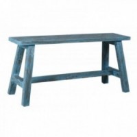 Bench in aged blue mahogany wood