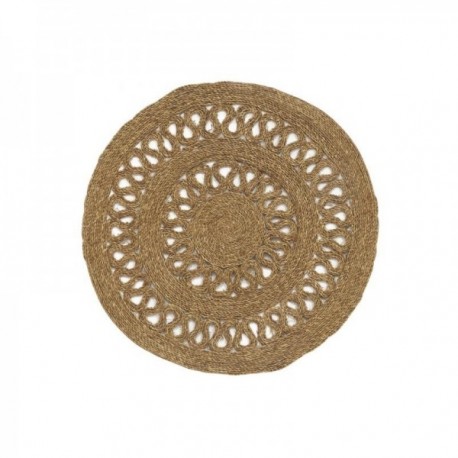 Okrągły dywanik w otwartym drewnianym pierścieniu Ø 120 cm