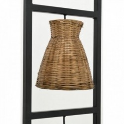 Candeeiro de pé em metal e bambu natural A 133 cm