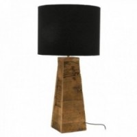 Trapezium table lamp in recycled wood
