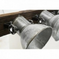 Światło ścienne 2 Drewno z recyklingu i lampy metalowe