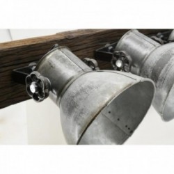 Seinävalo 2 Kierrätetty puu ja metallilamput