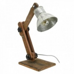 Bureaulamp van gerecycled hout en metaal