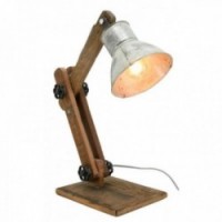 Desk lamp in recycled wood and metal