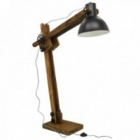 Floor lamp in recycled wood and tinted metal H 142 cm