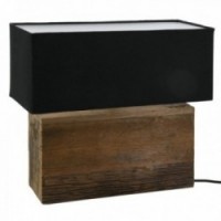 Rectangular lamp in recycled wood