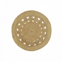 Round rug in natural and...