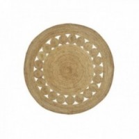 Dywan w okrągły w naturalnym i ażurowym jutowym Ø 180 cm