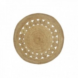Dywan w okrągły w naturalnym i ażurowym jutowym Ø 180 cm