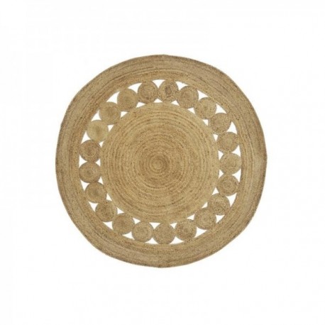 Pyöreä matto luonnollisessa ja avoimessa juutilla Ø 180 cm