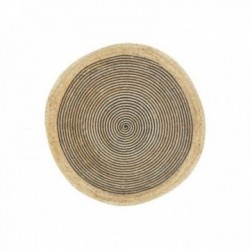 Round rug in jute and black...