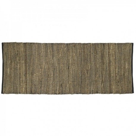 Rug in jute and black cotton 80x200cm