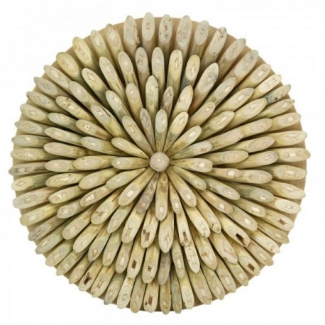 Natural solid wood round wall decoration Ø 60 cm
